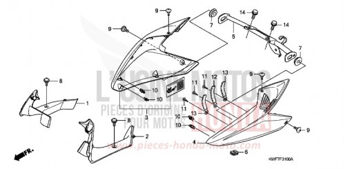 CARENAGE LATERAL AVANT CBF125MD de 2013